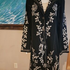 Embroidered cotton denim jacket